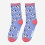 Women's Cow And Floral Print Bamboo Socks, thumbnail 1 of 4