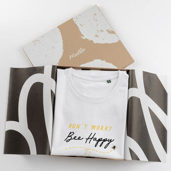 ‘Don’t Worry Bee Happy’ Graphic T Shirt For Bee Lovers, 5 of 5