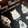 Personalised Family Or Friends Christmas Card With Foiled Christmas Wooly Hats, thumbnail 9 of 10