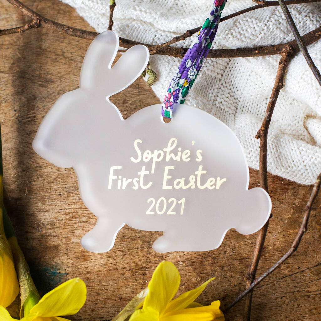 Personalised Happy First Easter Bunny Decoration, 1 of 6