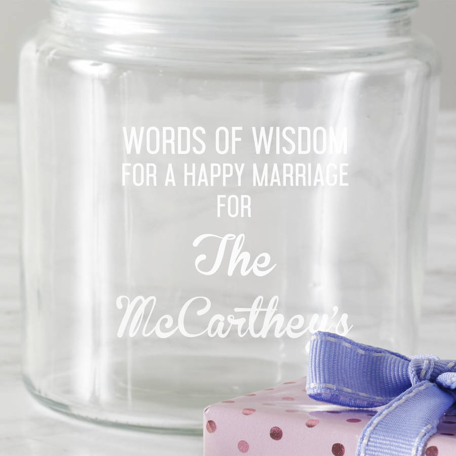 Personalised Marriage Tips Jar By Becky Broome