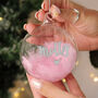 Personalised Pink Or Blue Feather Glass Bauble – Christmas Tree Decorations, thumbnail 4 of 10