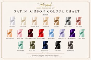 Personalised Embroidered Satin Ribbon Bow Place Cards, 5 of 6