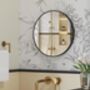 Round Mirror Modern Metal Frame Bathroom Bedroom Wall, thumbnail 3 of 12