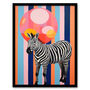 Party Animal Zebra Fun Bright Striped Wall Art Print, thumbnail 5 of 6