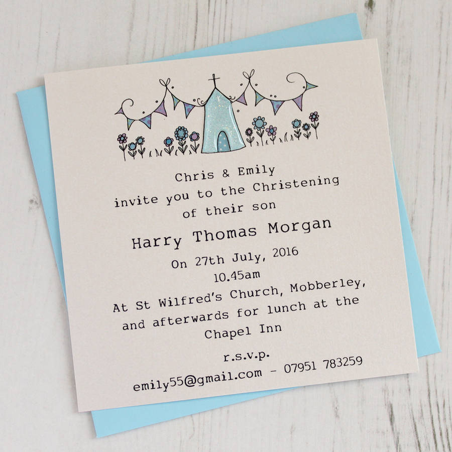 personalised pack of christening invitations by eggbert ...