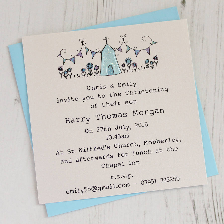 personalised pack of christening invitations by eggbert & daisy | notonthehighstreet.com