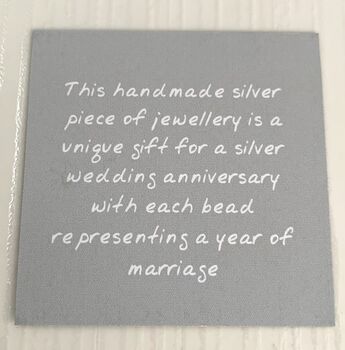 25th Silver Wedding Anniversary Gift Bracelet, 4 of 4