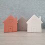 Set Of Three Mini Decorative Clay Houses, thumbnail 1 of 10