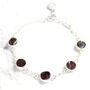 Garnet Gemstone January Birthstone Silver Bracelet, thumbnail 2 of 2