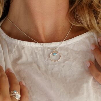 Organic Sterling Silver Opal Pendant, 2 of 9