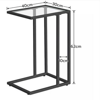 Set Of Two C Shaped Tempered Glass Sofa Side Table, 3 of 12