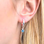 Sterling Silver Birthstone Huggie Hoop Earrings, thumbnail 1 of 7