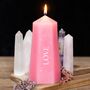 Love Crystal Candle With Rough Rose Quartz, thumbnail 1 of 3