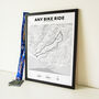 Framed And Personalised Route Map Art For Any Cycle, thumbnail 2 of 6