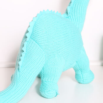 Ice Blue, Green Or Orange Diplodocus Dinosaur Soft Toy, 6 of 7