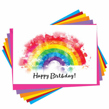 Personalised Rainbow Happy Birthday Card, 4 of 5