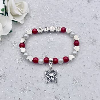 Personalised Butterfly Name Bracelet For Girls, 3 of 7