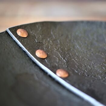 11th Anniversary Personalised Steel Bowl With Copper Buttons, 2 of 6