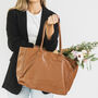 Caramel Soft Leather Lined Tote Handbag, thumbnail 2 of 10