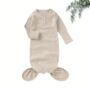 Super Soft Organic Cotton Knotted Baby Gown, thumbnail 2 of 5