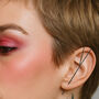 Gold Plated Silver Split Bar Ear Cuff Earrings, thumbnail 7 of 7