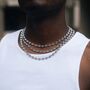 Gold Hammered Puff Mariner Chunky Chain Stainless Steel Necklace For Men, thumbnail 9 of 12