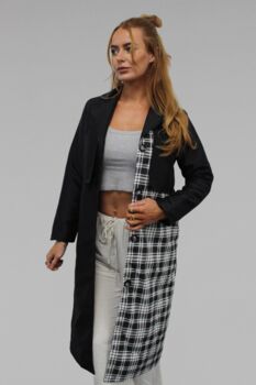 Monochrome Tartan Coat, 3 of 4