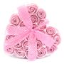 Set Of 24 Soap Flower Heart Box Pink Roses, thumbnail 1 of 2