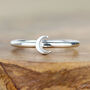 Sterling Silver Frosted Moon Stacker Ring, thumbnail 1 of 6