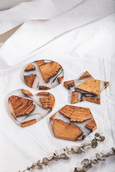 Limited Four Wooden Resin Coasters + Wooden Box Set, 6 of 10