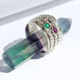 Ananda Green Onyx, Moonstone And Garnet Spinning Ring, thumbnail 1 of 8