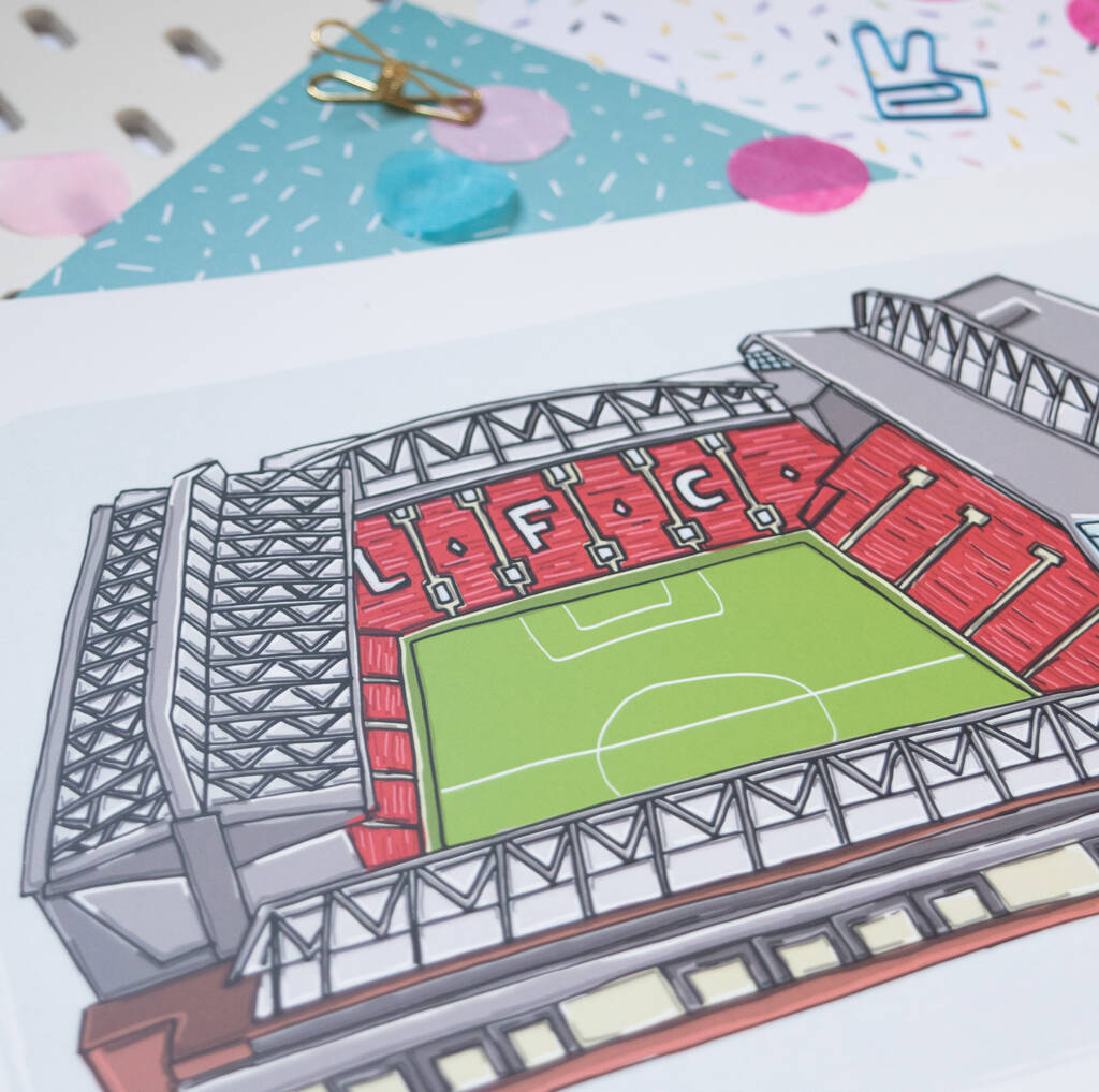 Personalised Anfield Print, Liverpool Fc By Moo and Snip