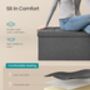 Spacious Foldable Storage Bench Cube Ottoman, thumbnail 9 of 11