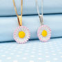 Hand Painted Lawn Daisy Pendant Necklace, thumbnail 1 of 4