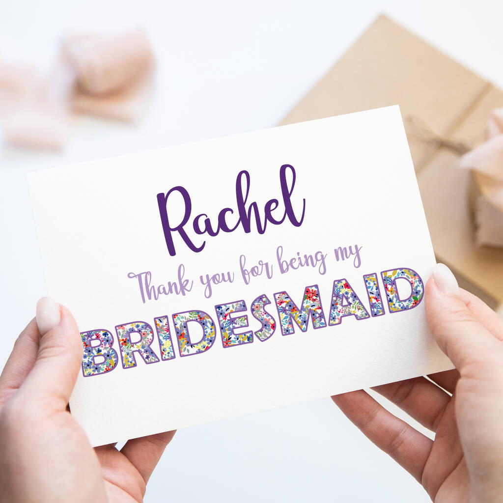 Thank You Bridesmaid Personalised Card