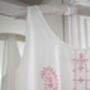 Women's White Cotton Sleeveless Pink Jenny Nightdress, thumbnail 3 of 3