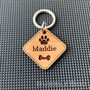 Personalised Wooden Diamond Shaped Pet ID Tag, thumbnail 2 of 5