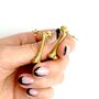 Gold Vermeil Bone Stud Earrings, thumbnail 4 of 5