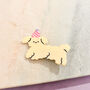 Golden Party Poodle Acrylic Hair Clip, thumbnail 1 of 2