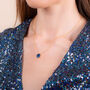 Round 18k Gold Plated Blue Druzy Crystal Necklace, thumbnail 2 of 4