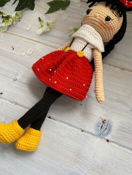Handmade Crochet Doll, Natural Toys For Kids, 5 of 11