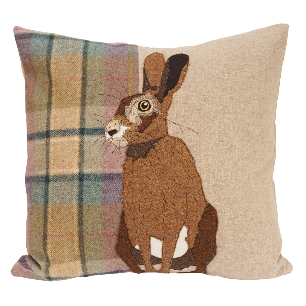 Brown Hare Cushion By Skelton Harris Design