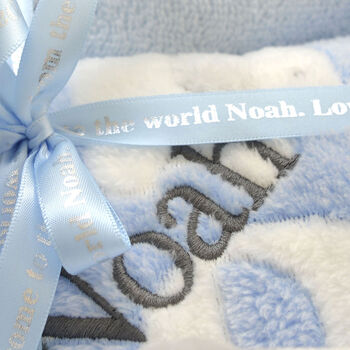 Personalised Blue Fluffy Elephant Blanket, 5 of 7