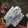 Fabric Gift Wrap Reusable Furoshiki Teal Floral, thumbnail 1 of 7