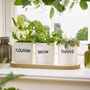 Grow Thrive Flourish White Ceramic Herb Mini Plant Pots, thumbnail 1 of 4