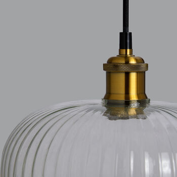 Reeded Glass Pendant Light A, 3 of 5
