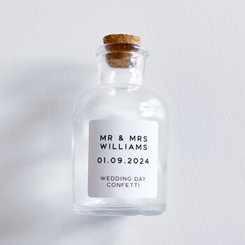 Personalised Wedding Day Confetti Keepsake Bottle, 8 of 10