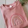 Pink Rainbow Embroidered Sweater, thumbnail 1 of 3