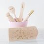 Personalised Unicorn Kids Wooden Baking Set, thumbnail 2 of 8